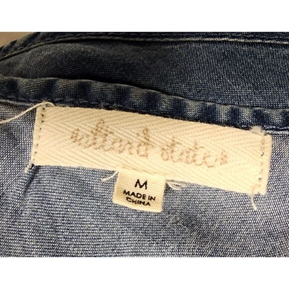 Altar’d State Denim Chambray Blue Top Blouse Size Medium - Picture 6 of 6